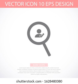 Search for employees and job, business, human resource. Looking for talent. Search man vector icon. Job search. Magnifying glass with men inside