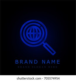 Search engine blue chromium metallic logo