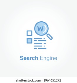 Search Engine blue icon concept design	