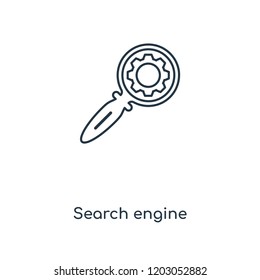 Search engine concept line icon. Linear Search engine concept outline symbol design. This simple element illustration can be used for web and mobile UI/UX.