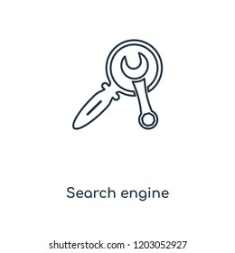 Search engine concept line icon. Linear Search engine concept outline symbol design. This simple element illustration can be used for web and mobile UI/UX.