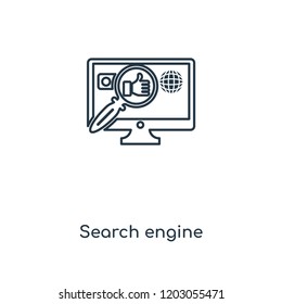 Search engine concept line icon. Linear Search engine concept outline symbol design. This simple element illustration can be used for web and mobile UI/UX.