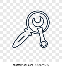 Search engine concept vector linear icon isolated on transparent background, Search engine concept transparency concept in outline style