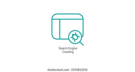 Search Engine Crawling Icon – Web Indexing and SEO Optimization Design