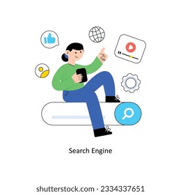 Search Engine Flat Style Design Vector illustration. Stock illustration