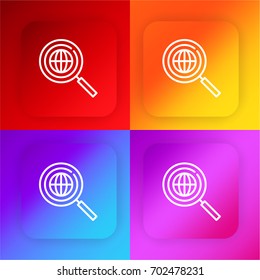 Search engine four color gradient app icon set