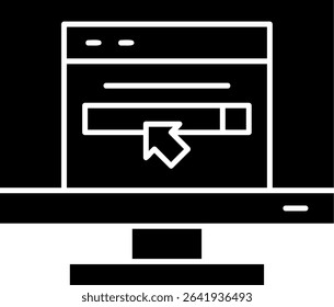 Search Engine Glyph Vector Icon Design