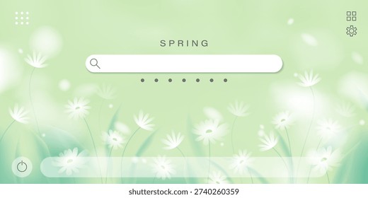 Search engine homepage design with spring field, green leaves, grass, flowers. Internet search page natural art backdrop. Green blurred screen wallpaper. Search engine homepage design with spring field, green leaves, grass, flowers. Internet search page natural art backdrop. Green blurred screen wallpaper.