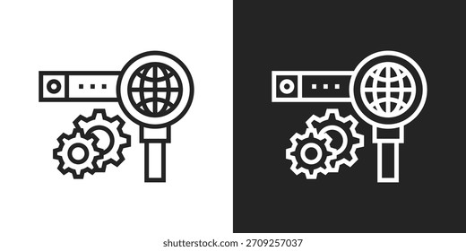 Search Engine Icon In Black And White Line Style