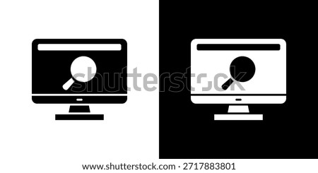 Search Engine icon black and white filled.
