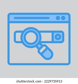 Search engine icon in blue style about browser, use for website mobile app presentation