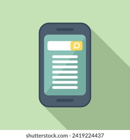 Search engine icon flat vector. Content seo website. Chart data
