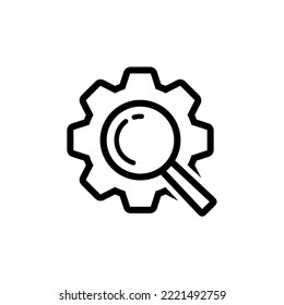 search engine icon. Gear icon