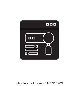 Search engine icon glyph style design. Search engine icon vector illustration. isolated on white background.