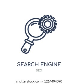 Search engine icon. Search engine linear symbol design from SEO collection. Simple outline element vector illustration on white background.