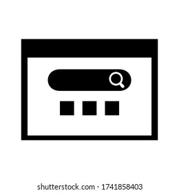 icono del motor de búsqueda o logotipo símbolo de signo aislado ilustración vectorial - iconos vectoriales de estilo negro de alta calidad
