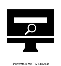 icono del motor de búsqueda o logotipo símbolo de signo aislado ilustración vectorial - iconos vectoriales de estilo negro de alta calidad
