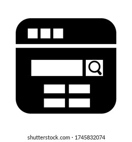 icono del motor de búsqueda o logotipo símbolo de signo aislado ilustración vectorial - iconos vectoriales de estilo negro de alta calidad
