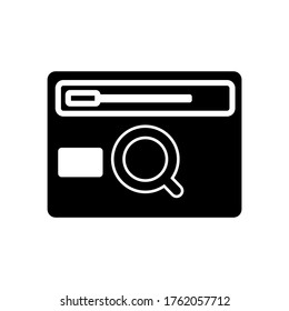 icono del motor de búsqueda o logotipo símbolo de signo aislado ilustración vectorial - iconos vectoriales de estilo negro de alta calidad
