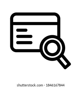 Search Engine Symbol oder Logo einzeln auf Zeichensymbolen Vektorgrafik - hochwertige Vektorsymbole mit schwarzem Stil
