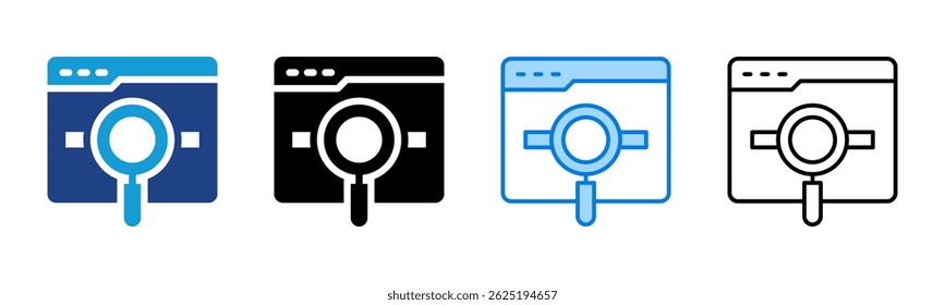 Coleção de vários estilos da folha de ícones do Mecanismo de Pesquisa