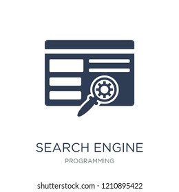 Search engine icon. Trendy flat vector Search engine icon on white background from Programming collection, vector illustration can be use for web and mobile, eps10