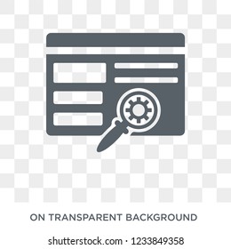 Search engine icon. Trendy flat vector Search engine icon on transparent background from Programming collection. 