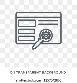 Search engine icon. Trendy flat vector Search engine icon on transparent background from Programming collection. High quality filled Search engine symbol use for web and mobile