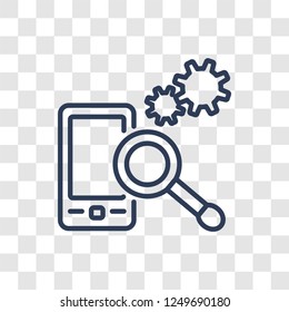 Search engine icon. Trendy linear Search engine logo concept on transparent background from Programming collection