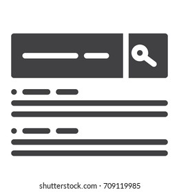 Search engine icon vector, filled flat sign, solid pictogram isolated on white. Symbol, logo illustration