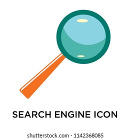 Search engine icon vector isolated on white background for your web and mobile app design, Search engine logo concept