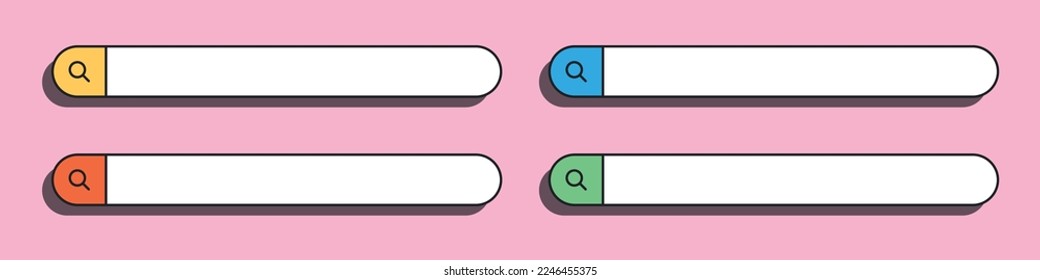 Search engine icons set. PC user interface from the 90s. Retro style. Old design. Vector illustration