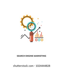 Search engine marketing concept design. Vector line design