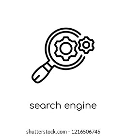 Search engine marketing icon. Trendy modern flat linear vector Search engine marketing icon on white background from thin line Technology collection, editable outline stroke vector illustration