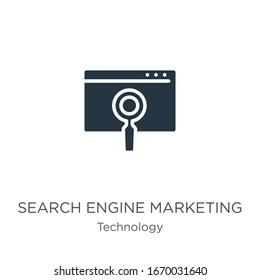 Search engine marketing icon vector. Trendy flat search engine marketing icon from technology collection isolated on white background. Vector illustration can be used for web and mobile graphic 