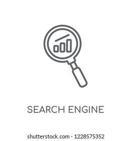 Search engine marketing linear icon. Modern outline Search engine marketing logo concept on white background from Technology collection. Suitable for use on web apps, mobile apps and print media.