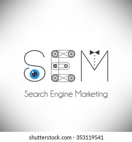 Search Engine Marketing, SEM icon vector design