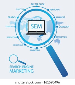 search engine marketing. vector Illustration.