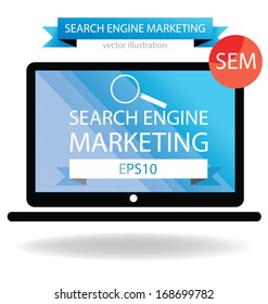 search engine marketing. vector Illustration.