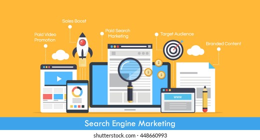 Search engine marketing vector illustration
