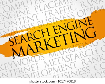 Search Engine Marketing word cloud collage, business concept background