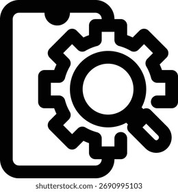 Search Engine, Mobile, Smartphone Outline Icon