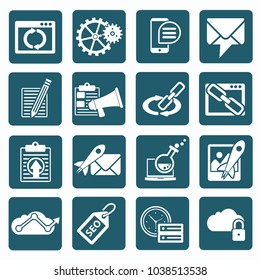 Search engine optimisation icon set vector design