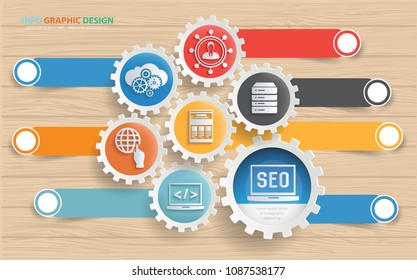 Search engine optimisation info graphic vector design