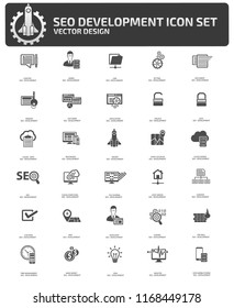 Search engine optimisation vector icon set