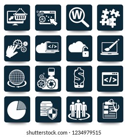 Search engine optimisation vector icon set