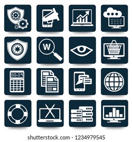 Search engine optimisation vector icon set