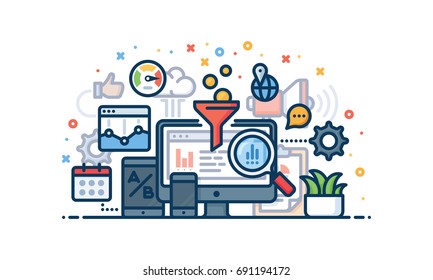 Search Engine Optimisation Vector Illustration