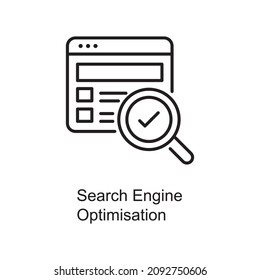Search Engine Optimisation vector Outline Icon Design illustration. Digitalization and Industry Symbol on White background EPS 10 File