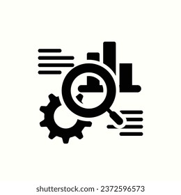search engine optimization black icon, isolated icon in light background, perfect for website, blog, logo, graphic design, social media, UI, mobile app